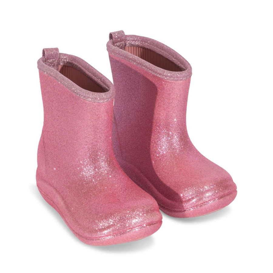 Best Konges Slojd Luc Lightweight Glitter Rain Boots - Glitter Rose