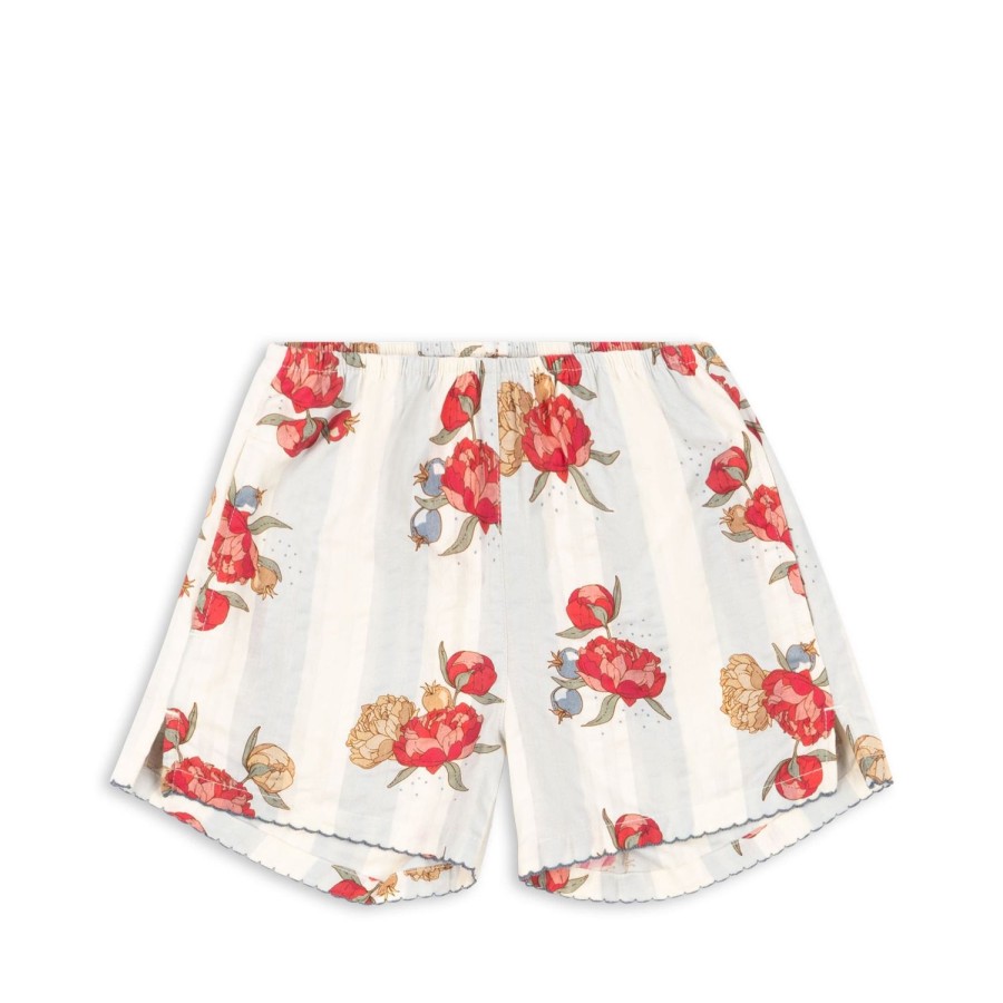 Hot Konges Slojd Kim Shorts Med Slids - Peony Stripe