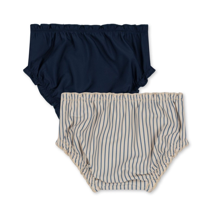 New Konges Slojd 2-Pak Collette Bikiniunderdel Til Baby - Blue Stripe