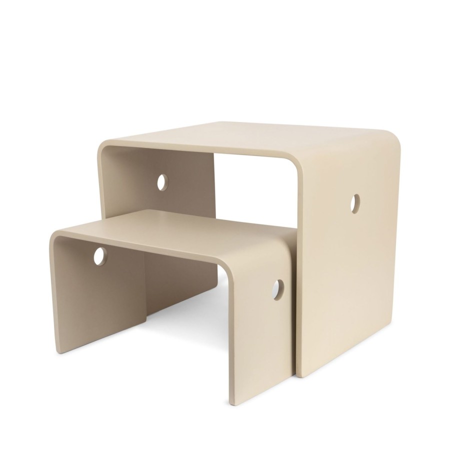 Wholesale Konges Slojd Bornebord Med Skammel - Beige Grey