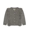 Clearance Konges Slojd Fiol Cardigan Med Flaeser - Grey Melange