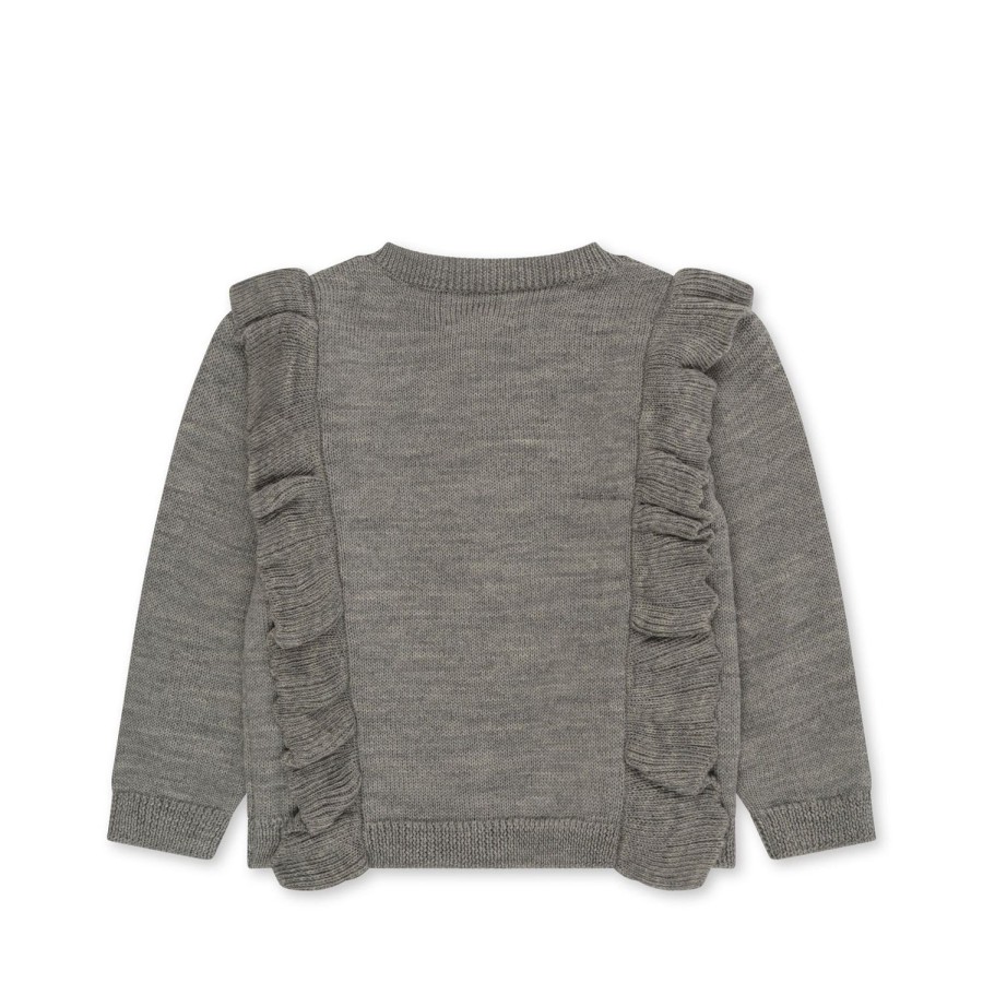 Clearance Konges Slojd Fiol Cardigan Med Flaeser - Grey Melange