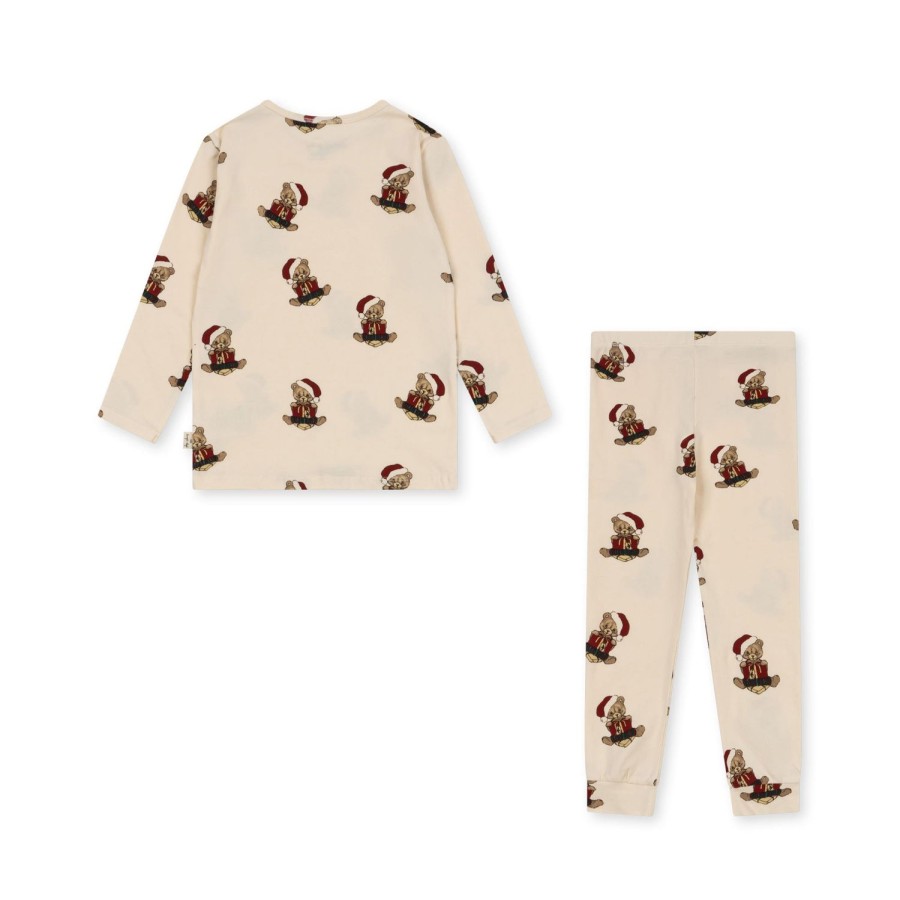 New Konges Slojd Basic Saet Med Bluse/Bukser - Christmas Teddy