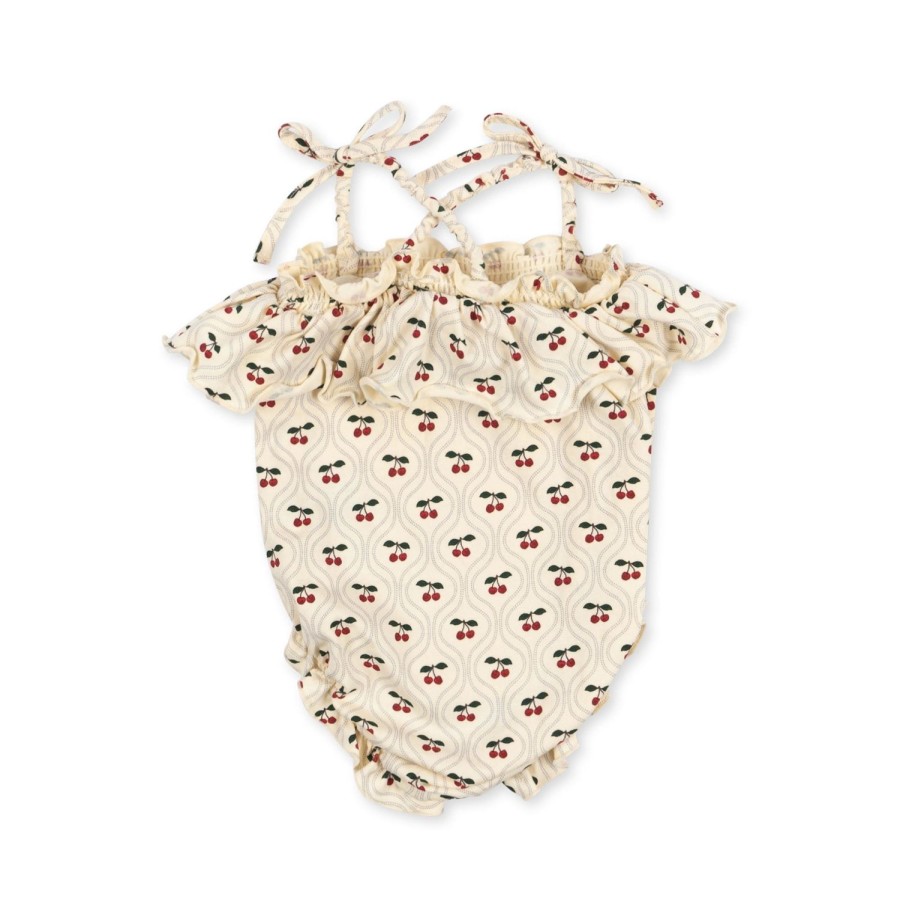 Clearance Konges Slojd Lin Romper - Cherry Motif