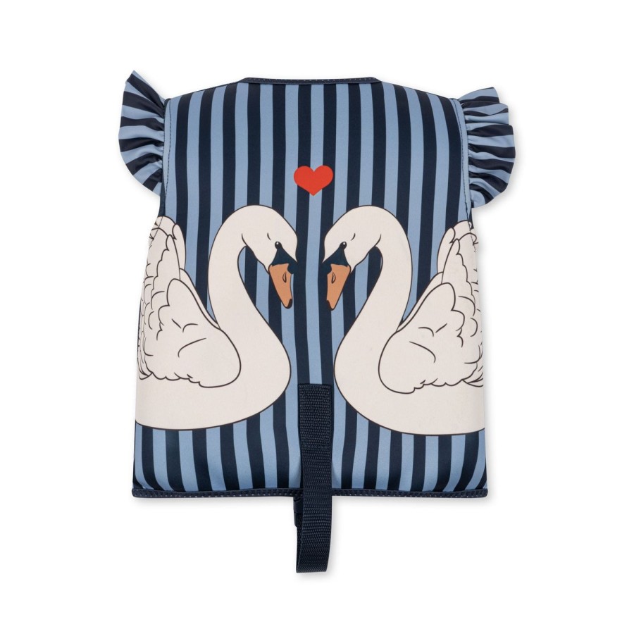 New Konges Slojd Neopren Svommevest Med Flaeser - Swan Stripe