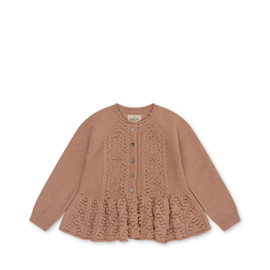 Hot Konges Slojd Cabby Cardigan Med Flaeser - Maple Sugar