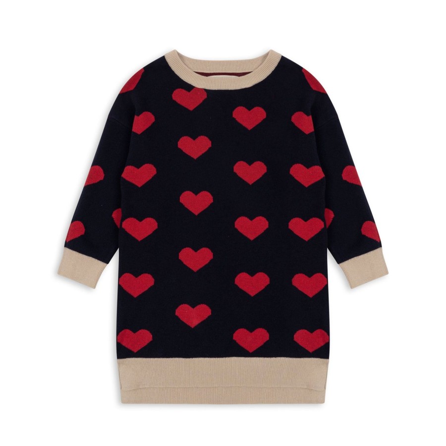 Hot Konges Slojd Lapis Strikkjole - Navy Heart