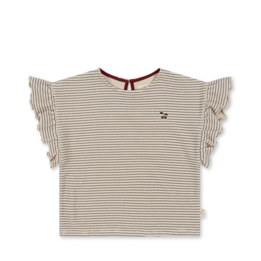 Online Konges Slojd Itty T-Shirt Med Flaeser - Stripe Bluie