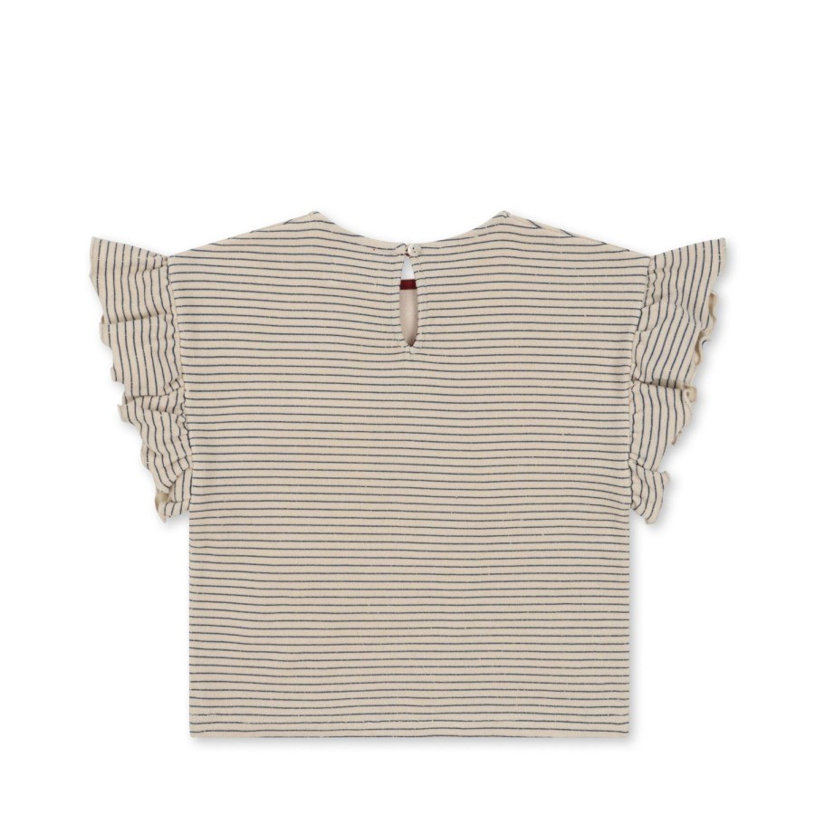 Online Konges Slojd Itty T-Shirt Med Flaeser - Stripe Bluie