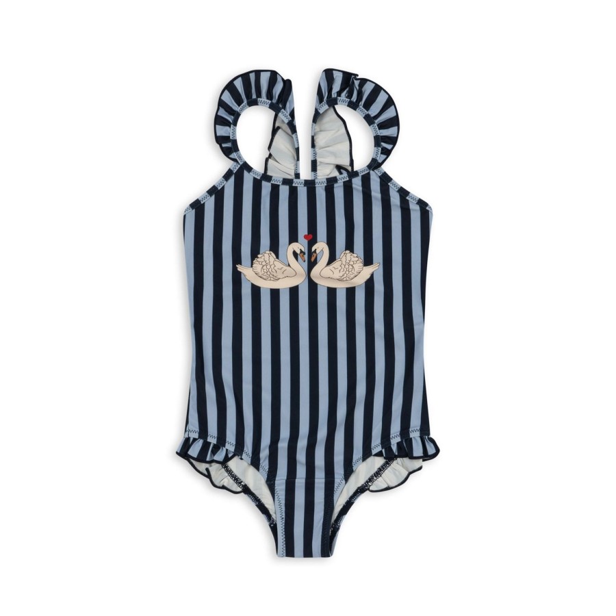 Hot Konges Slojd Dea Badedragt Med Flaeser - Navy Stripe